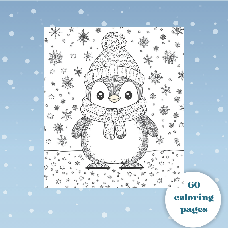 Winter Coloring Book- HappyKiddoWorld